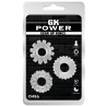 GK Power Lot de 3 Cockrings souples GEAR UP Transparents